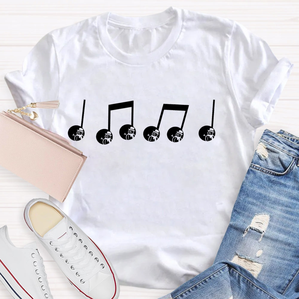 Musical Note Snowman T-shirt