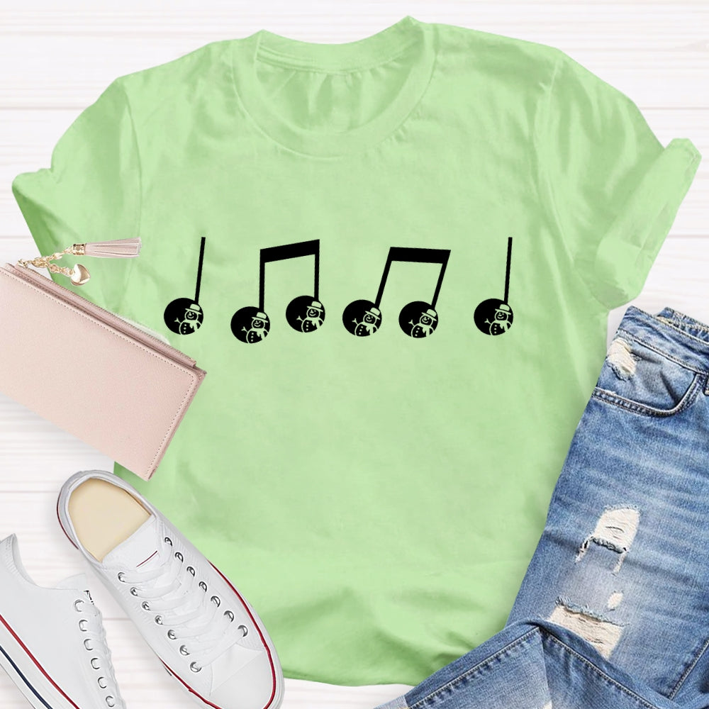 Musical Note Snowman T-shirt