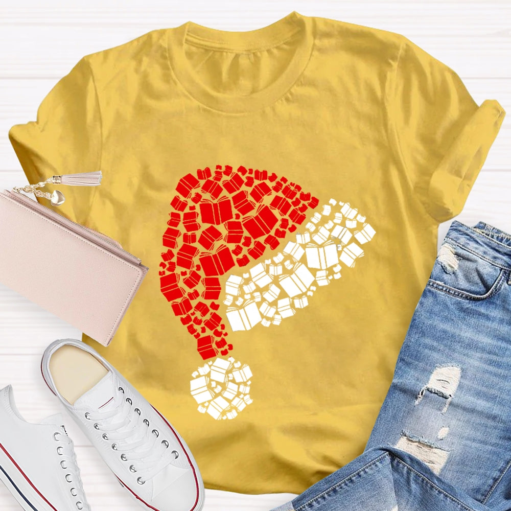 Book Christmas Hat T-shirt
