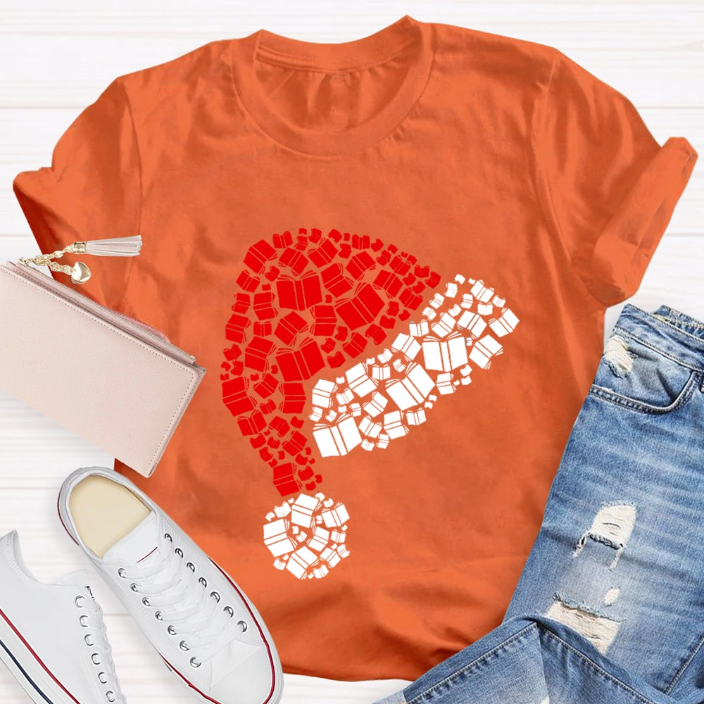 Book Christmas Hat T-shirt