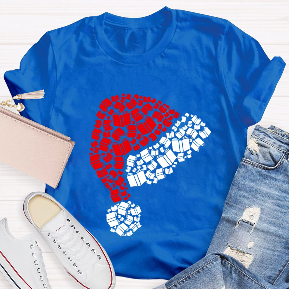 Book Christmas Hat T-shirt