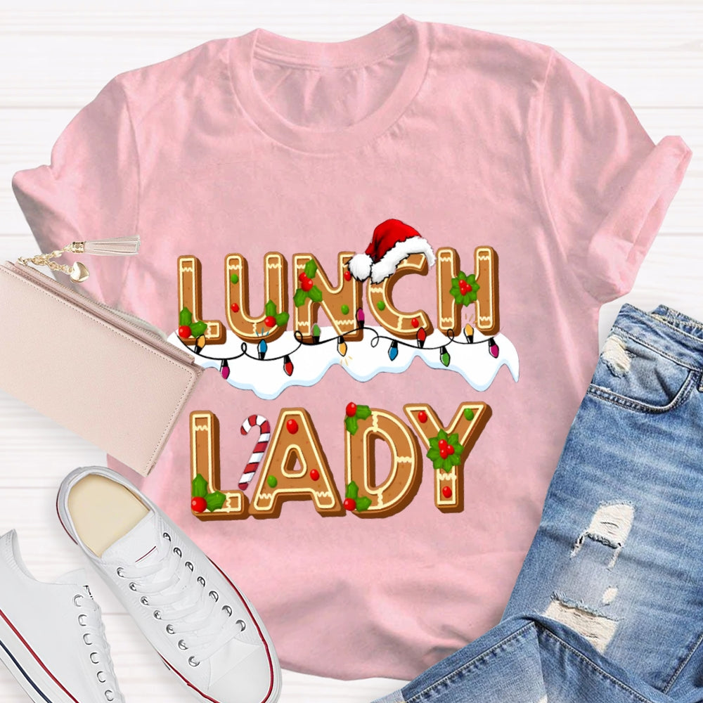 Christmas Lunch lady Gingerbread T-shirt