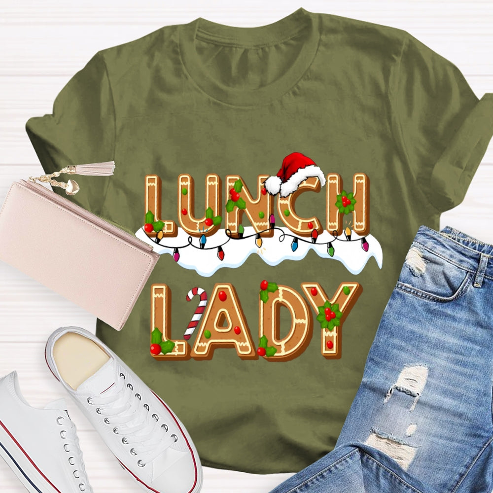 Christmas Lunch lady Gingerbread T-shirt