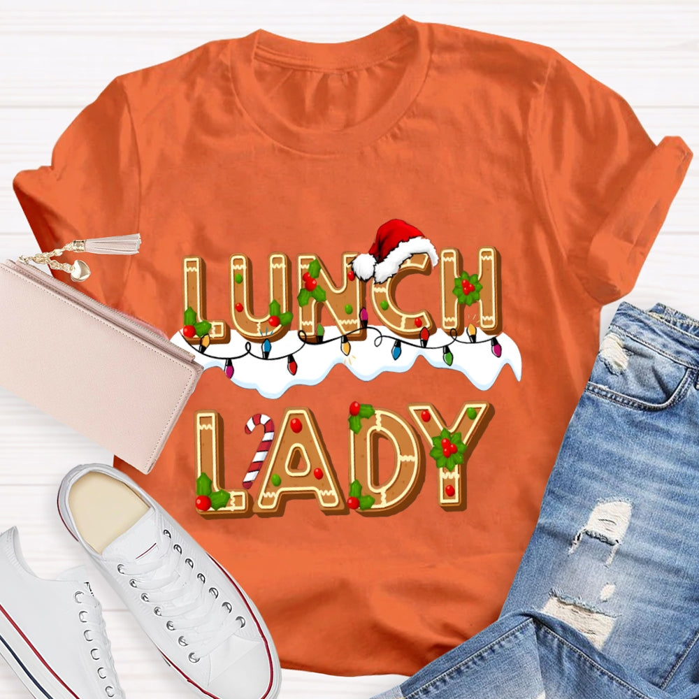 Christmas Lunch lady Gingerbread T-shirt