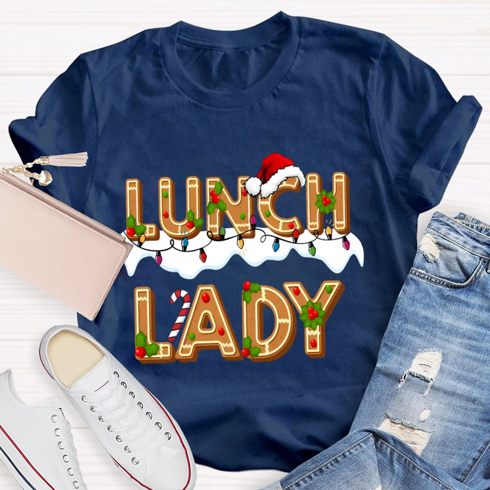 Christmas Lunch lady Gingerbread T-shirt