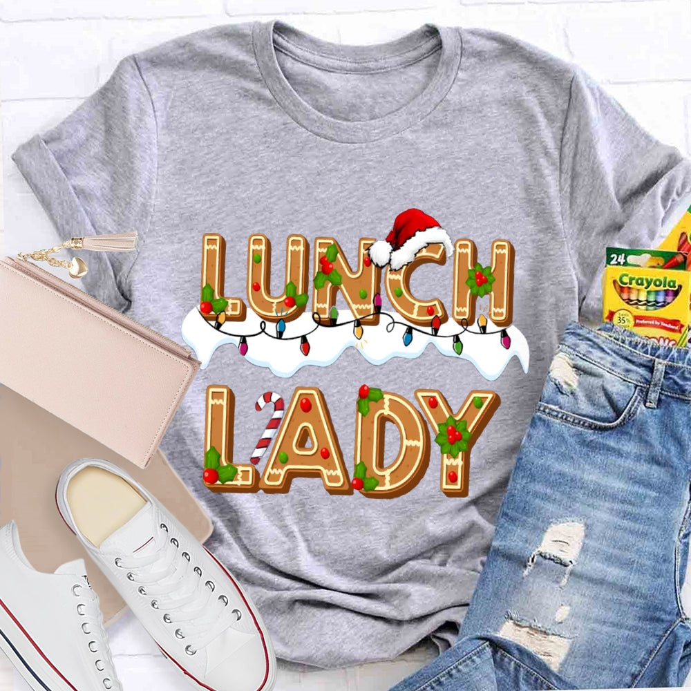 Christmas Lunch lady Gingerbread T-shirt