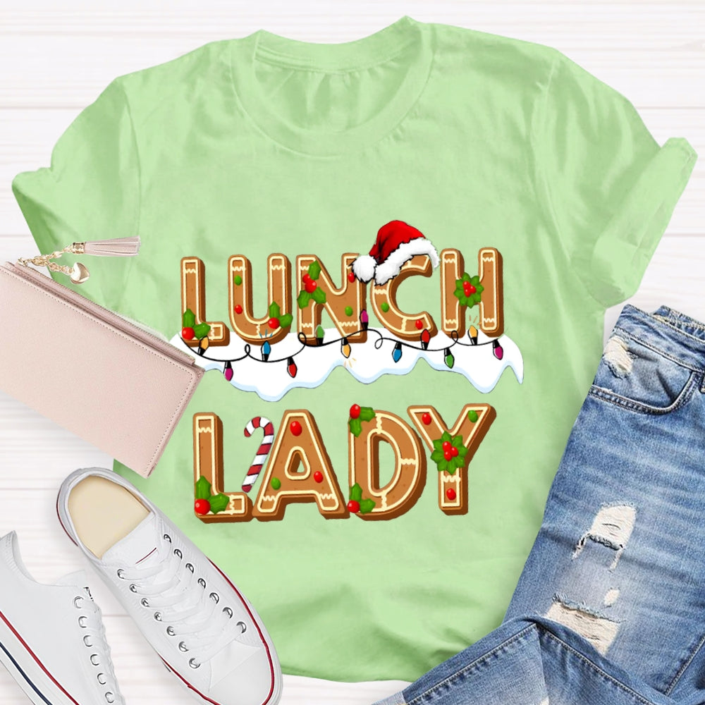Christmas Lunch lady Gingerbread T-shirt