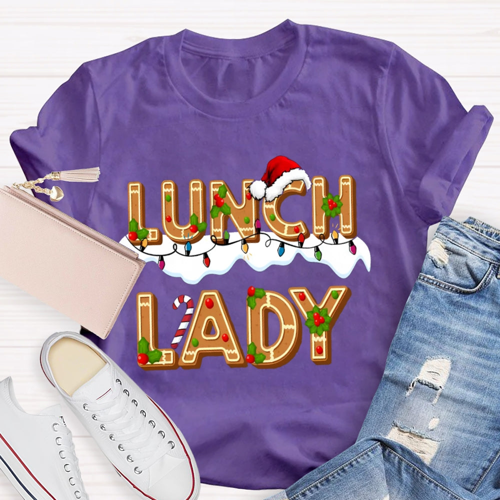 Christmas Lunch lady Gingerbread T-shirt