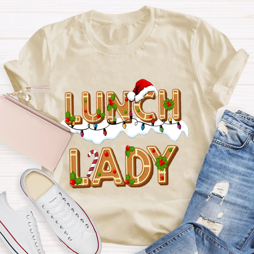 Christmas Lunch lady Gingerbread T-shirt