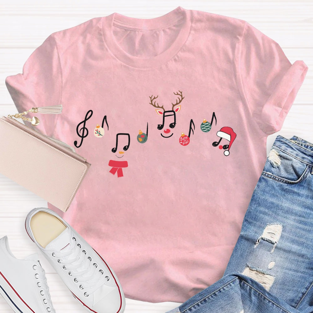 Christmas Atmosphere Music Score Christmas Music Teacher T-shirt