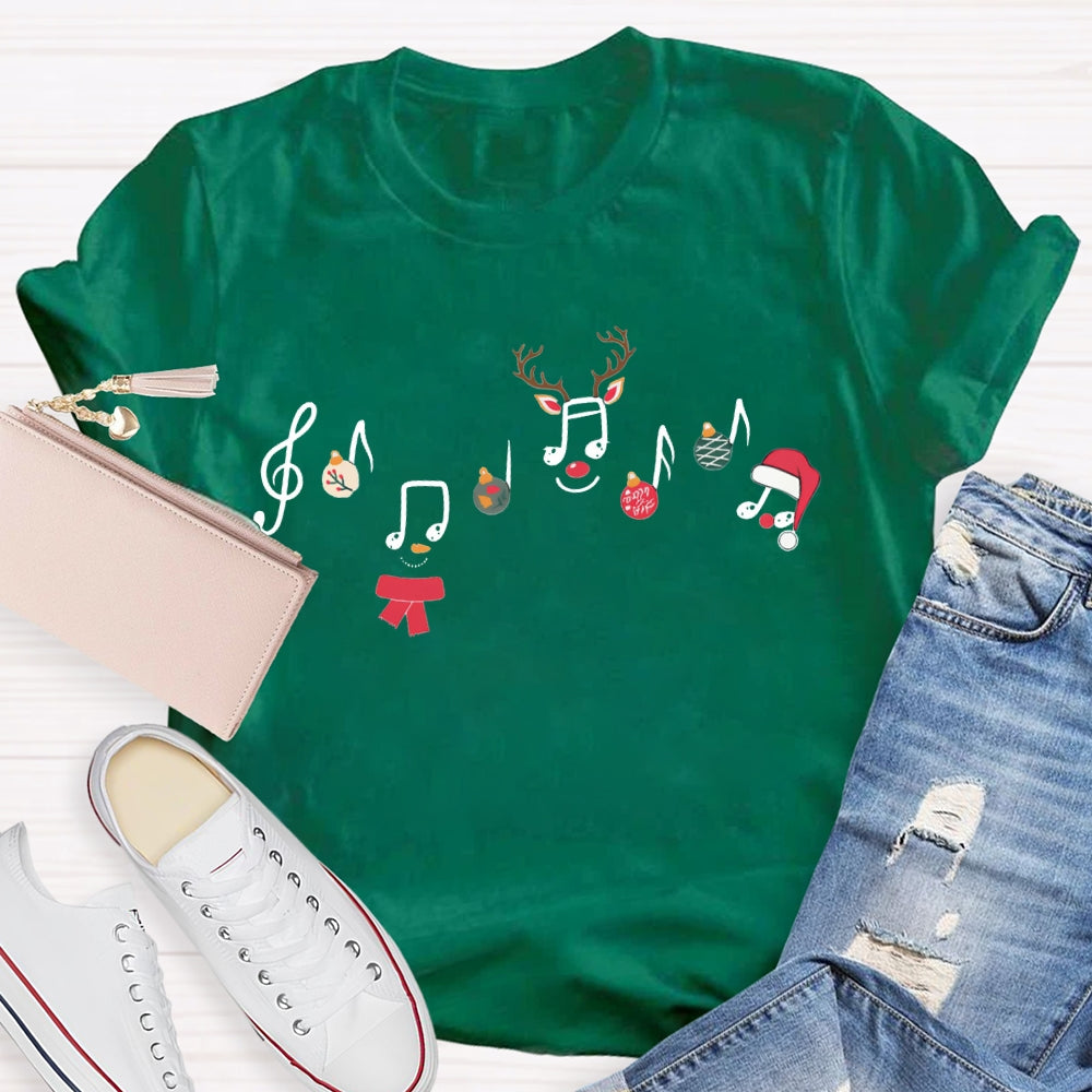 Christmas Atmosphere Music Score Christmas Music Teacher T-shirt