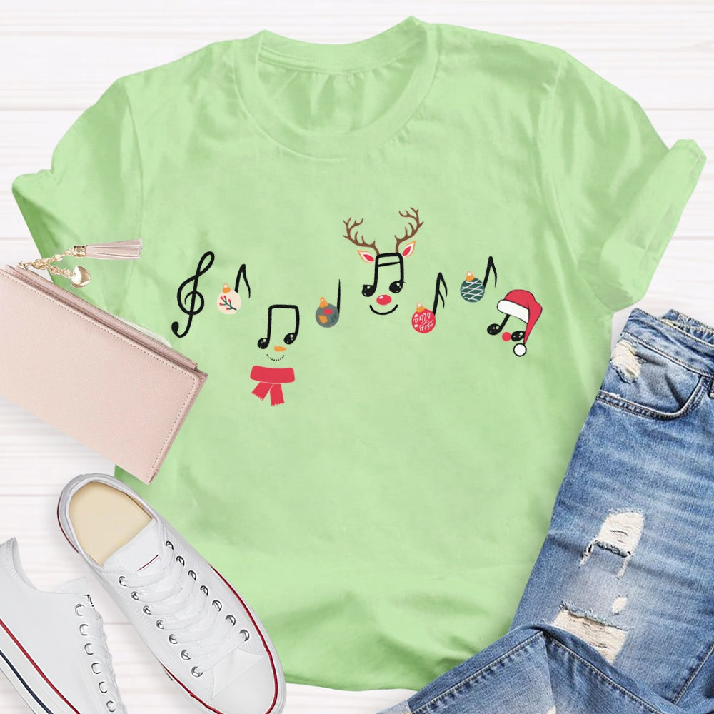 Christmas Atmosphere Music Score Christmas Music Teacher T-shirt