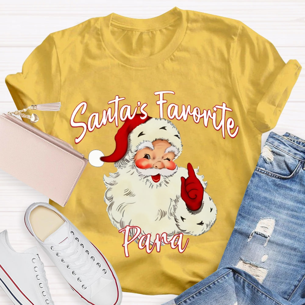 Santa'S Favorite Para Christmas Paraprofessional T-shirt