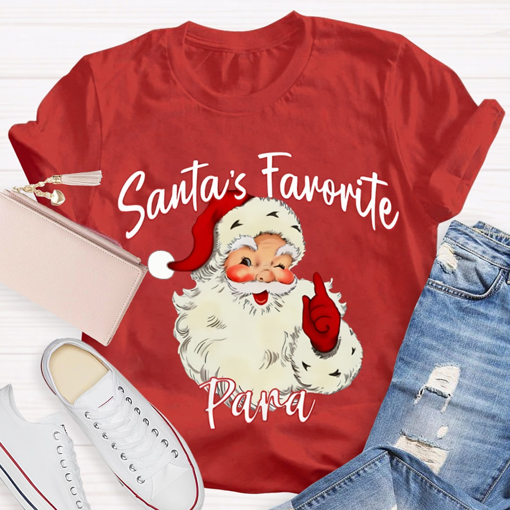 Santa'S Favorite Para Christmas Paraprofessional T-shirt