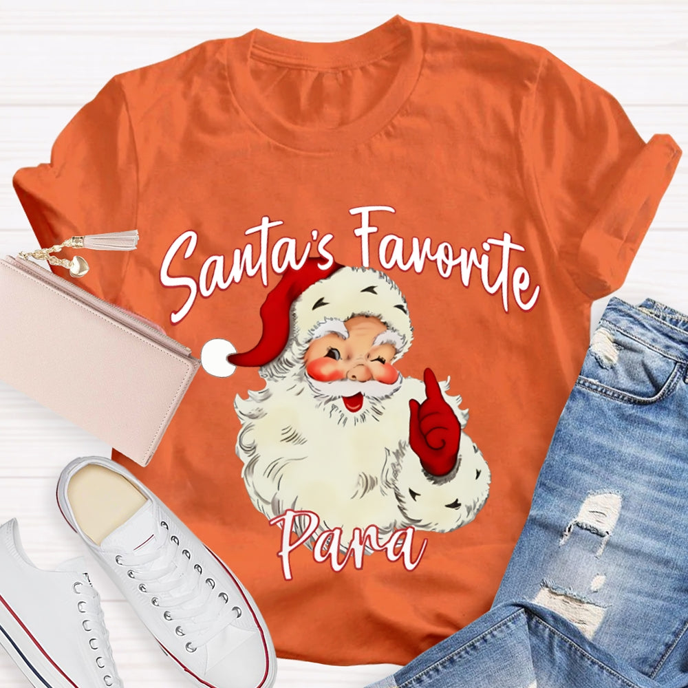 Santa'S Favorite Para Christmas Paraprofessional T-shirt