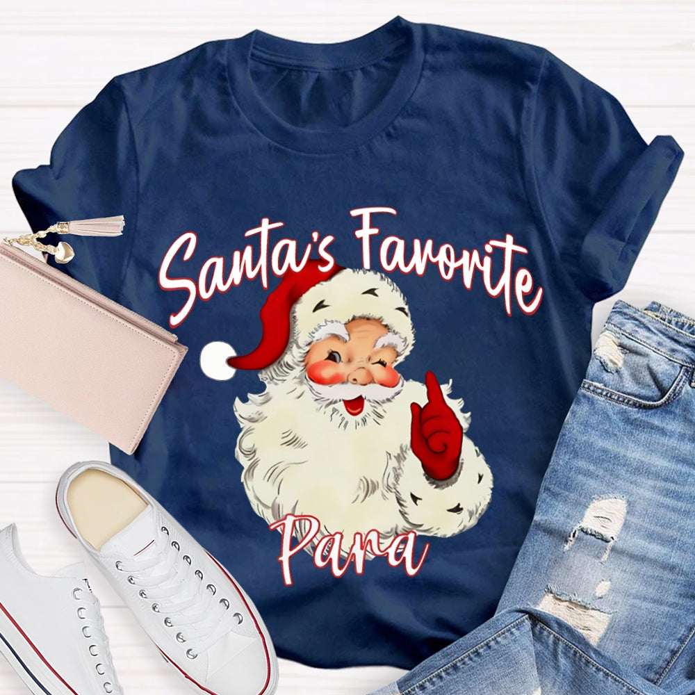 Santa'S Favorite Para Christmas Paraprofessional T-shirt