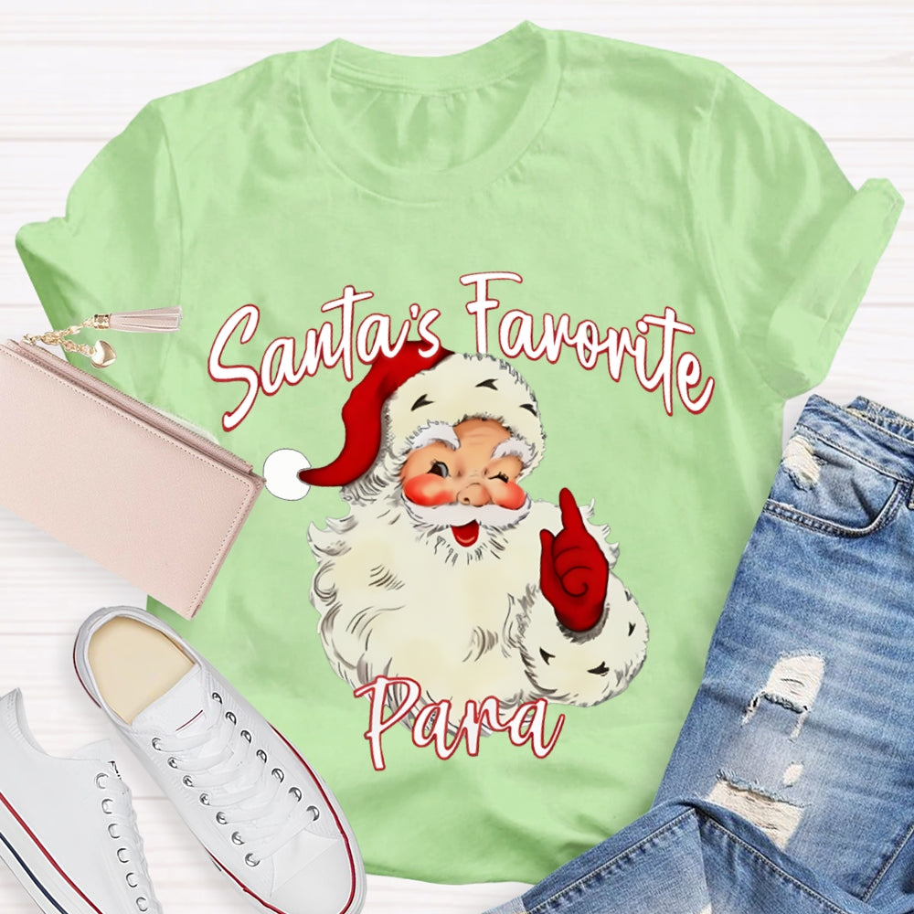 Santa'S Favorite Para Christmas Paraprofessional T-shirt