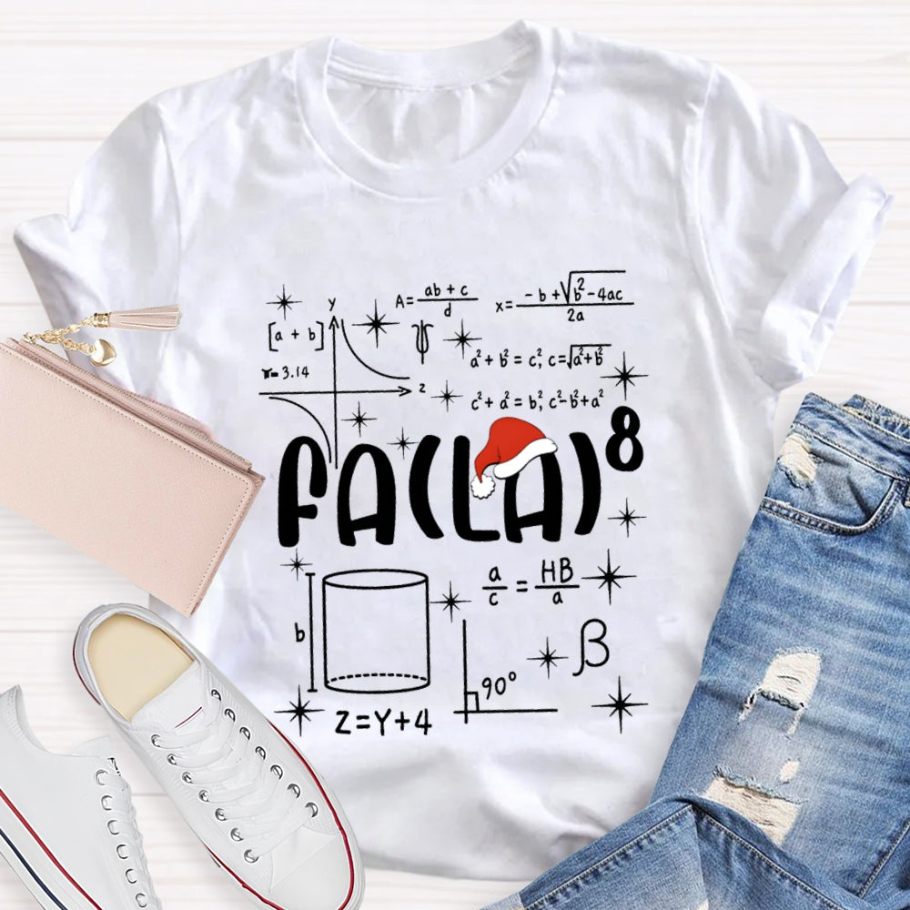 Math Teacher Santa Hat Christmas T-shirt