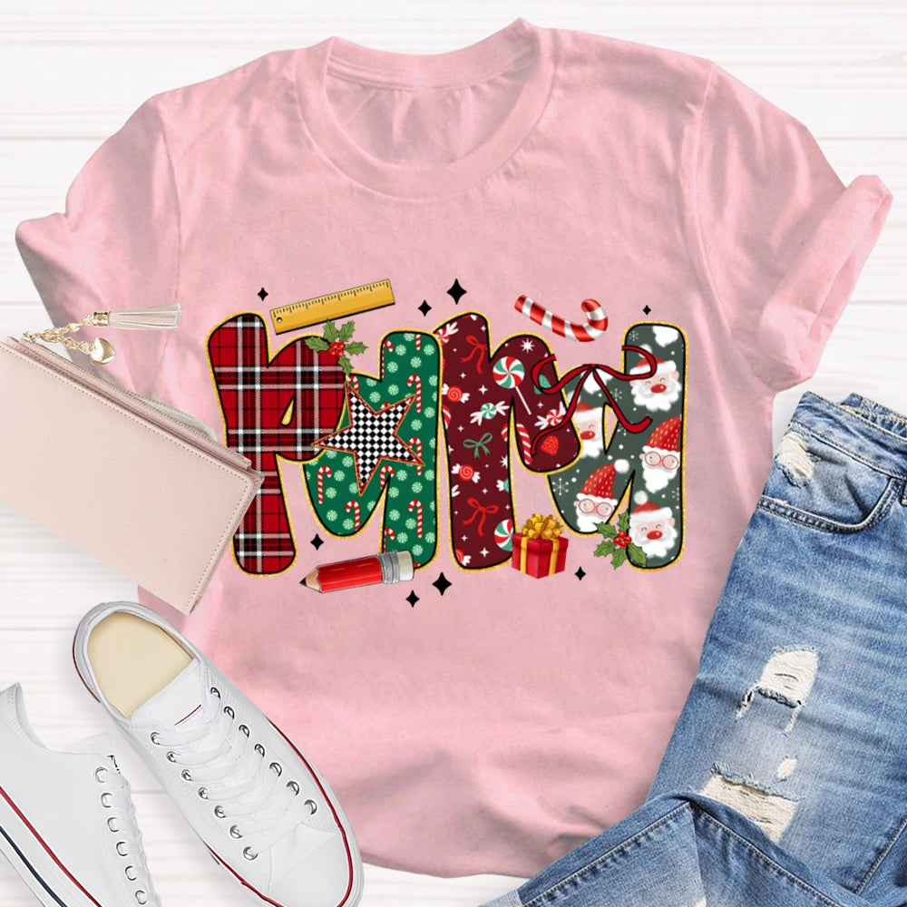 Para Colorful Christmas Atmosphere Font Christmas T-shirt