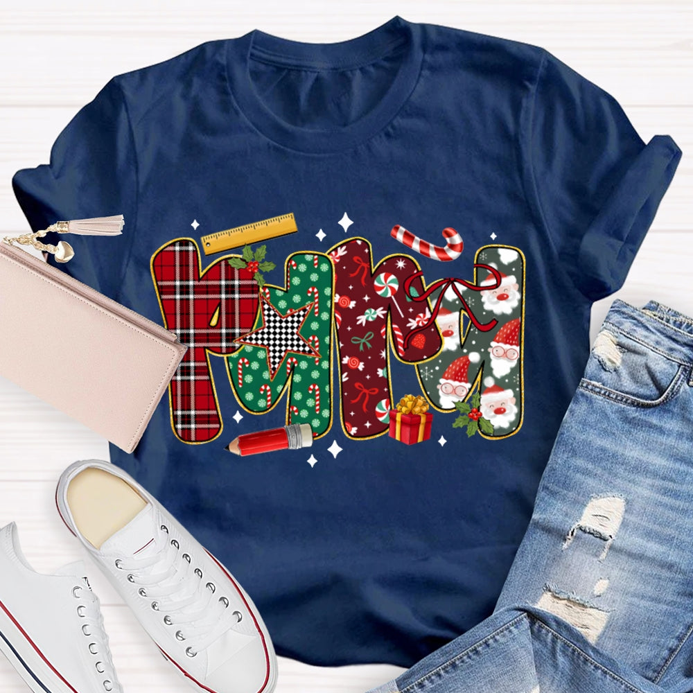 Para Colorful Christmas Atmosphere Font Christmas T-shirt