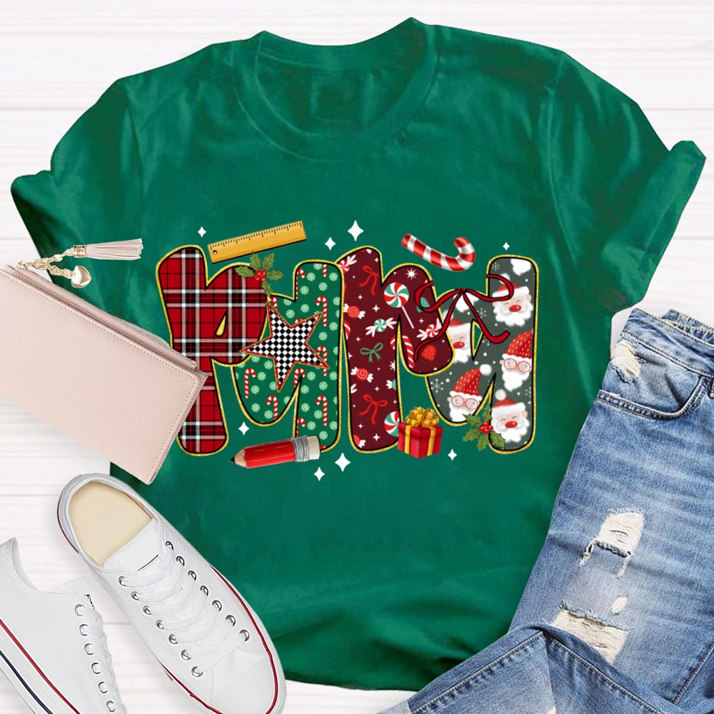 Para Colorful Christmas Atmosphere Font Christmas T-shirt