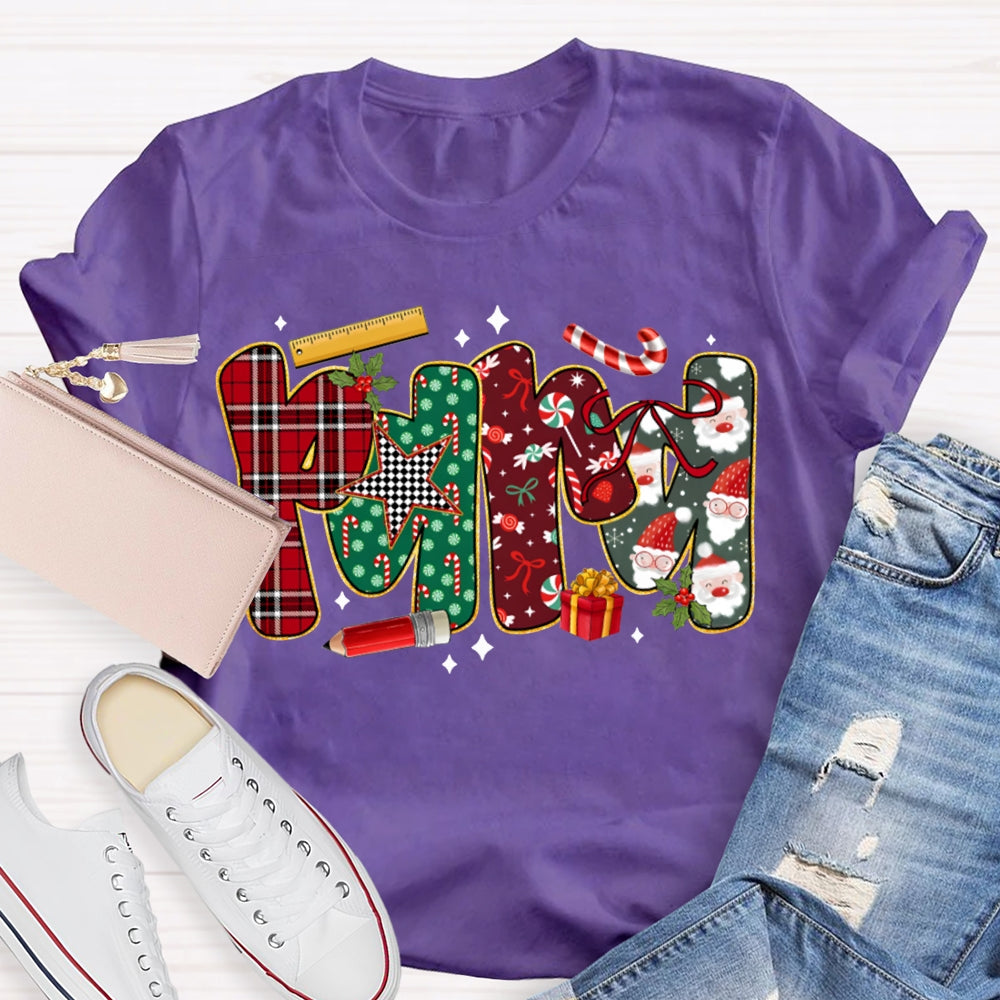 Para Colorful Christmas Atmosphere Font Christmas T-shirt