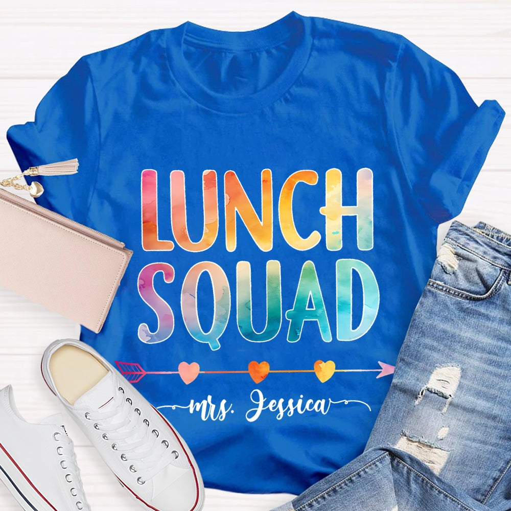 Personalized Name Lunch Squad Gradient Letters T-Shirt