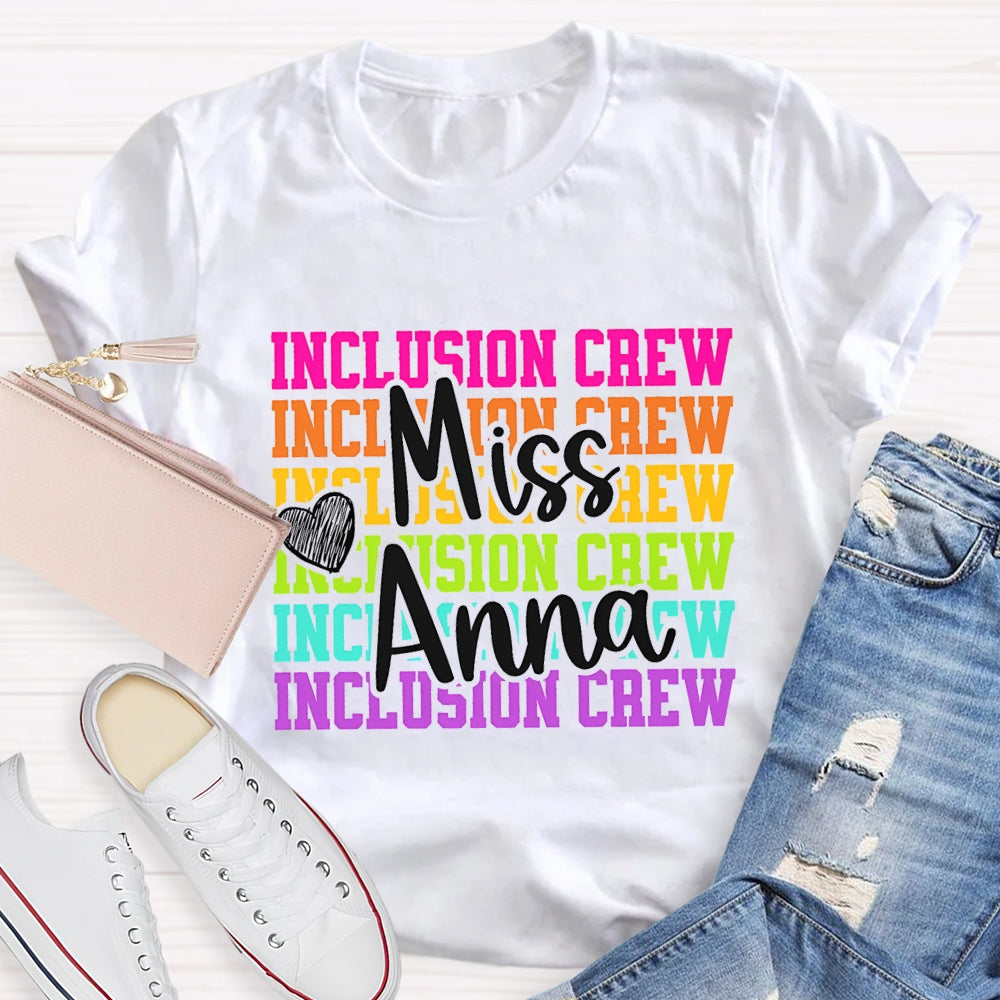 Personalized Name Inclusion Crew T-Shirt