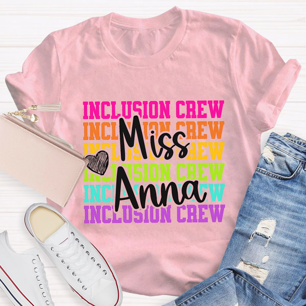 Personalized Name Inclusion Crew T-Shirt