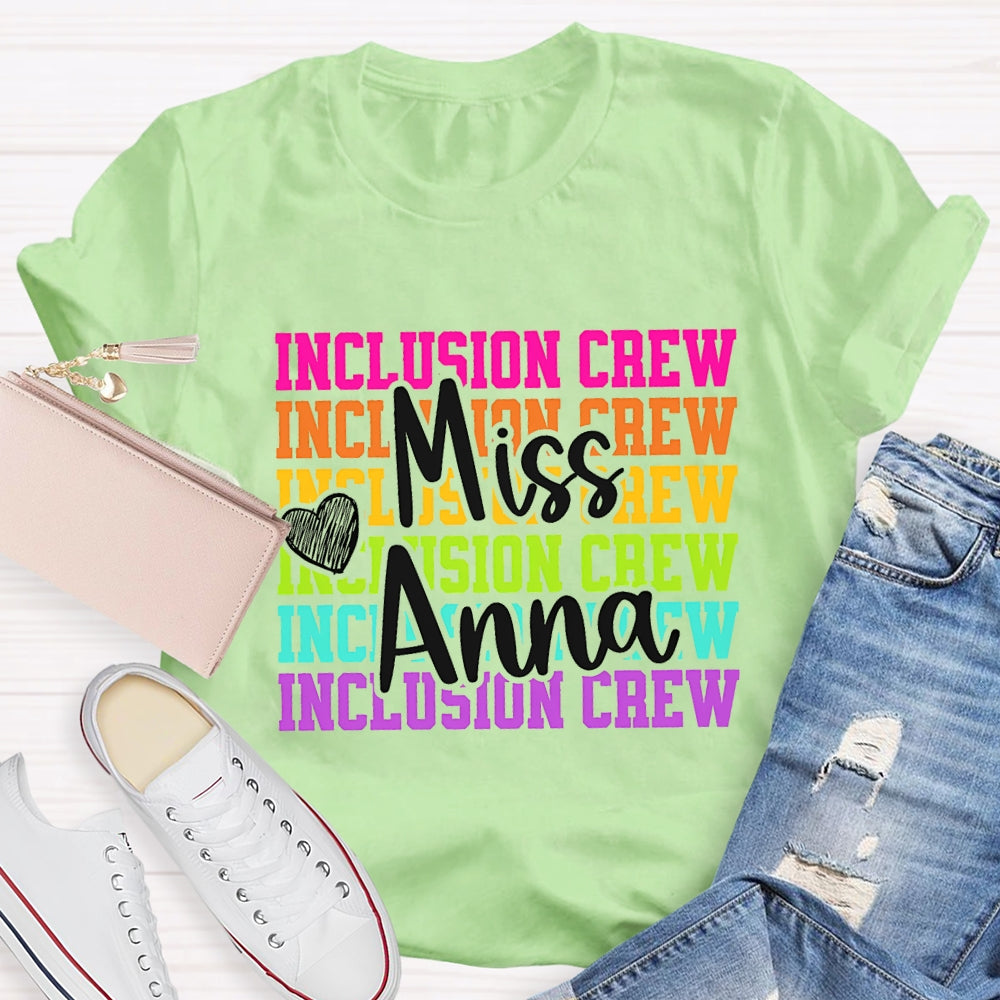 Personalized Name Inclusion Crew T-Shirt