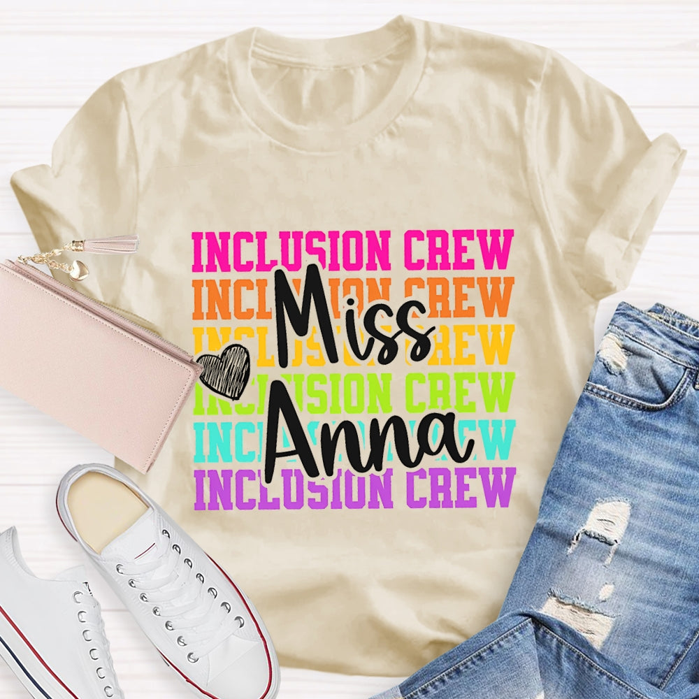 Personalized Name Inclusion Crew T-Shirt