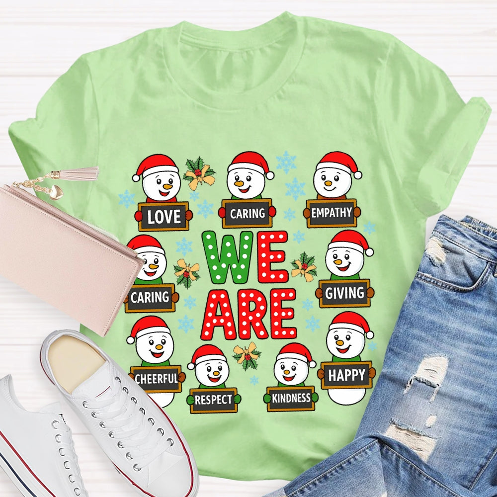 Christmas We Are Caring Love Kindness T-Shirt