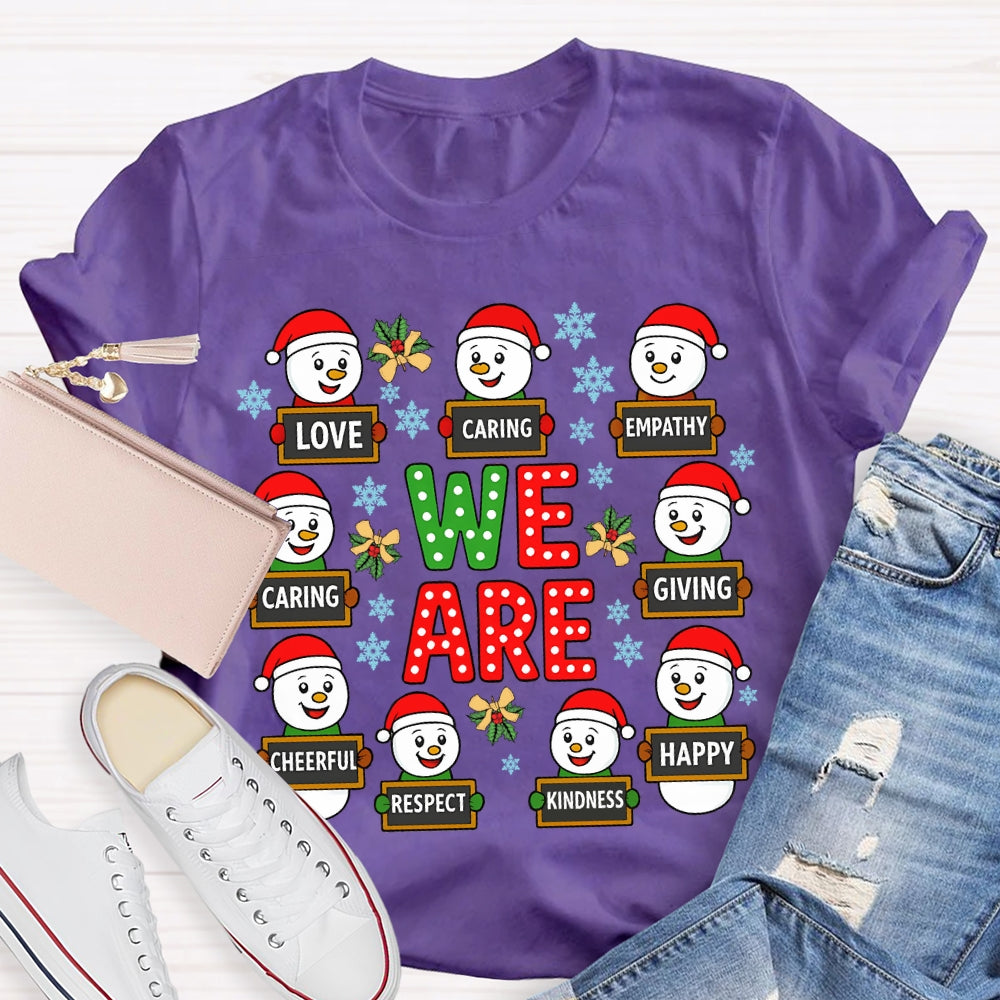 Christmas We Are Caring Love Kindness T-Shirt