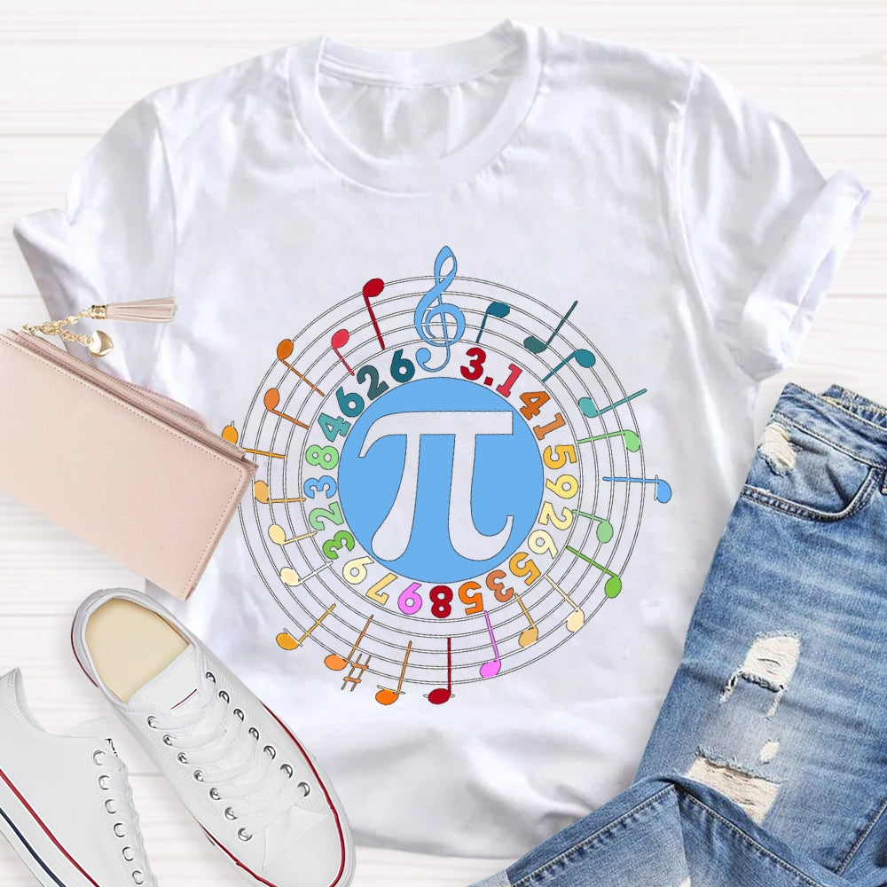 Colorful Digital Font Math Teacher T-shirt