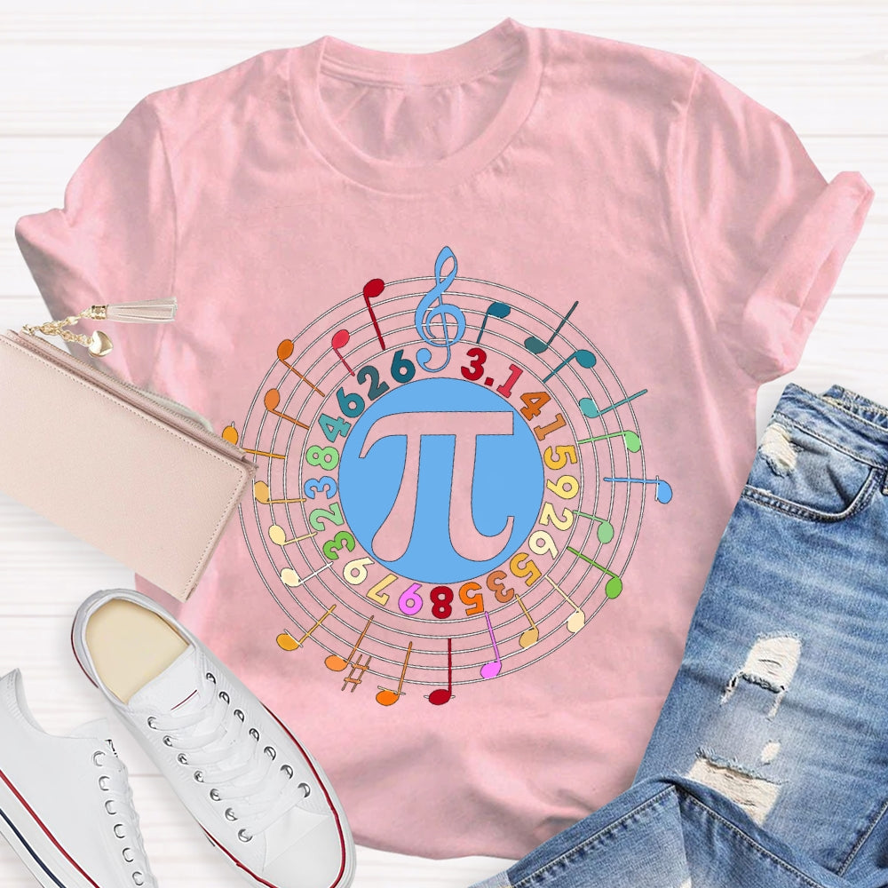 Colorful Digital Font Math Teacher T-shirt