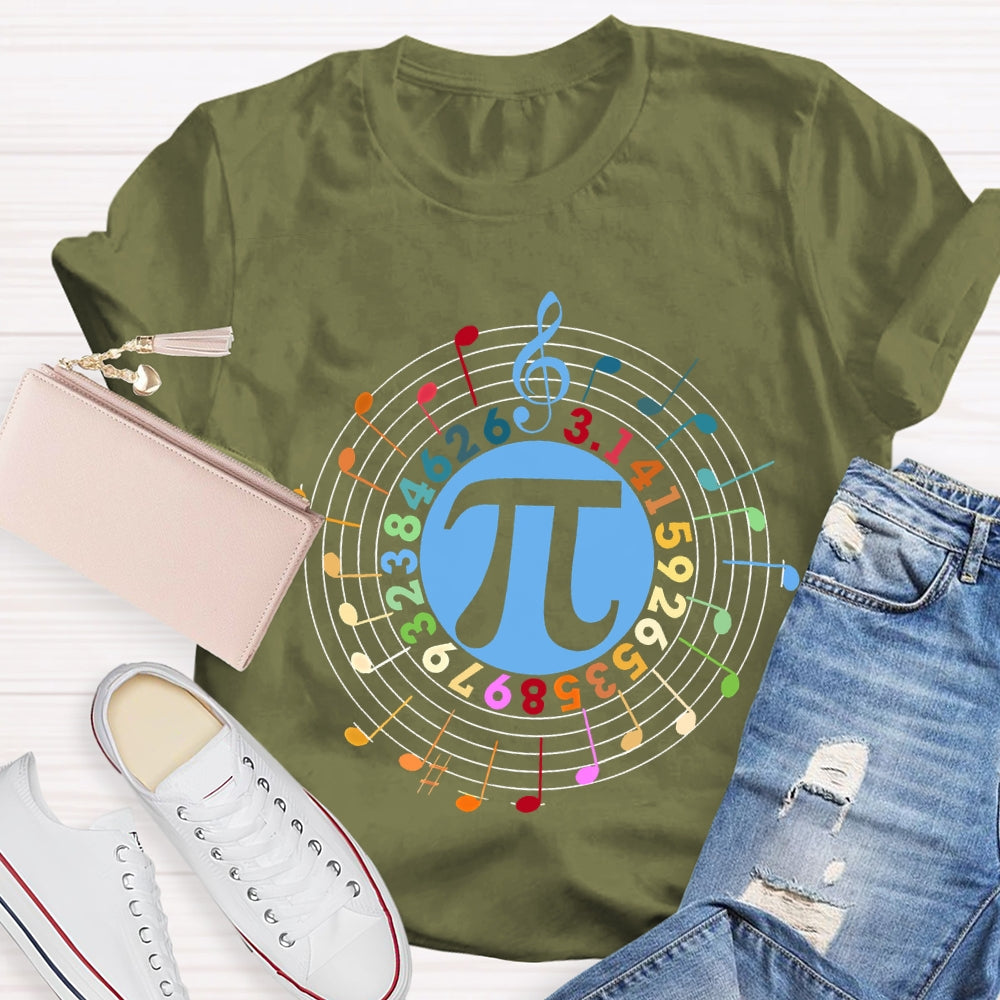 Colorful Digital Font Math Teacher T-shirt