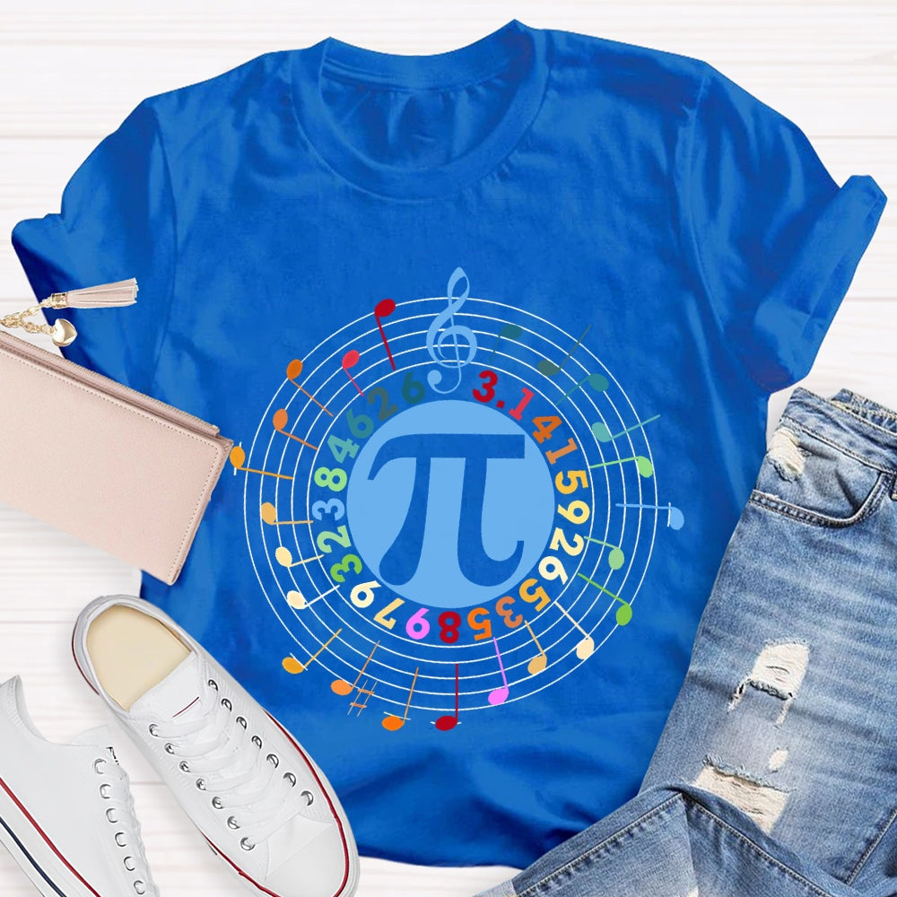 Colorful Digital Font Math Teacher T-shirt