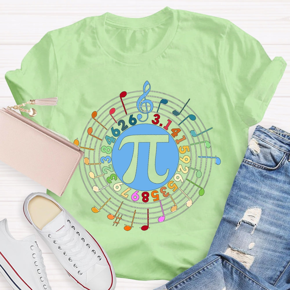 Colorful Digital Font Math Teacher T-shirt