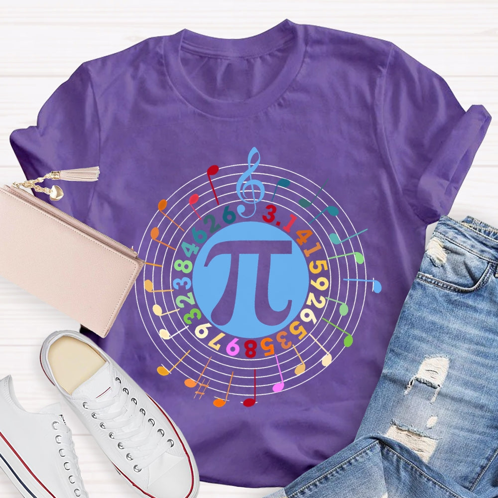 Colorful Digital Font Math Teacher T-shirt