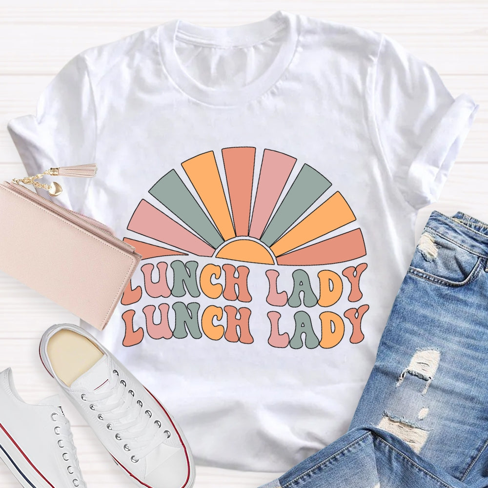 Lunch Lady Colorful Pattern Print T-shirt