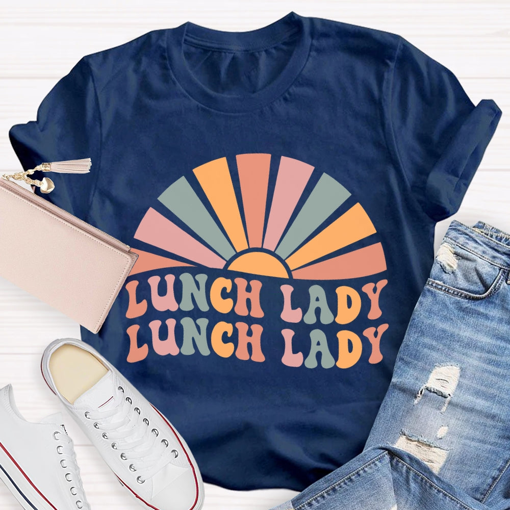 Lunch Lady Colorful Pattern Print T-shirt