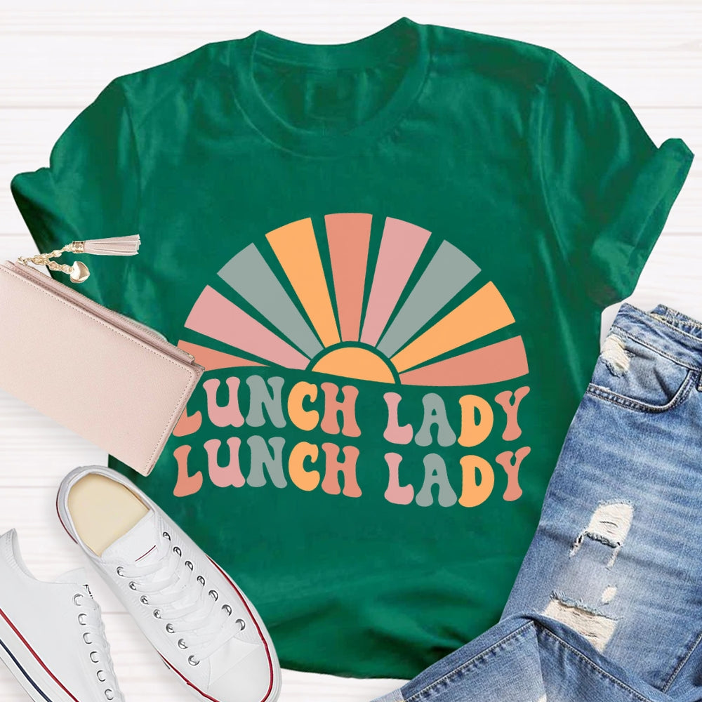 Lunch Lady Colorful Pattern Print T-shirt