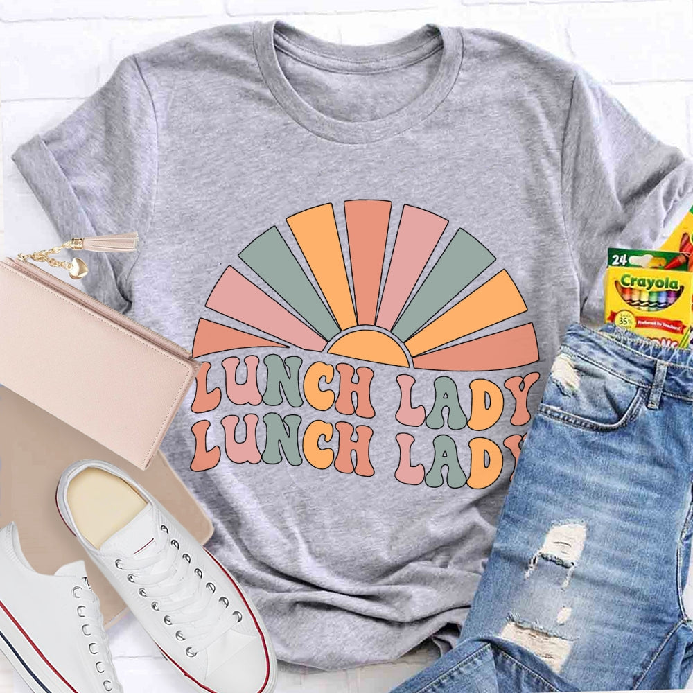 Lunch Lady Colorful Pattern Print T-shirt