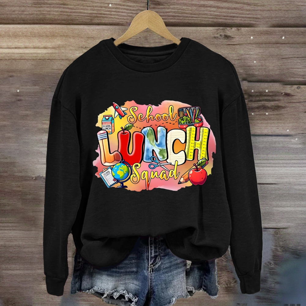 School Lunch Squad Colorful Gradient Pattern Sweatshirt