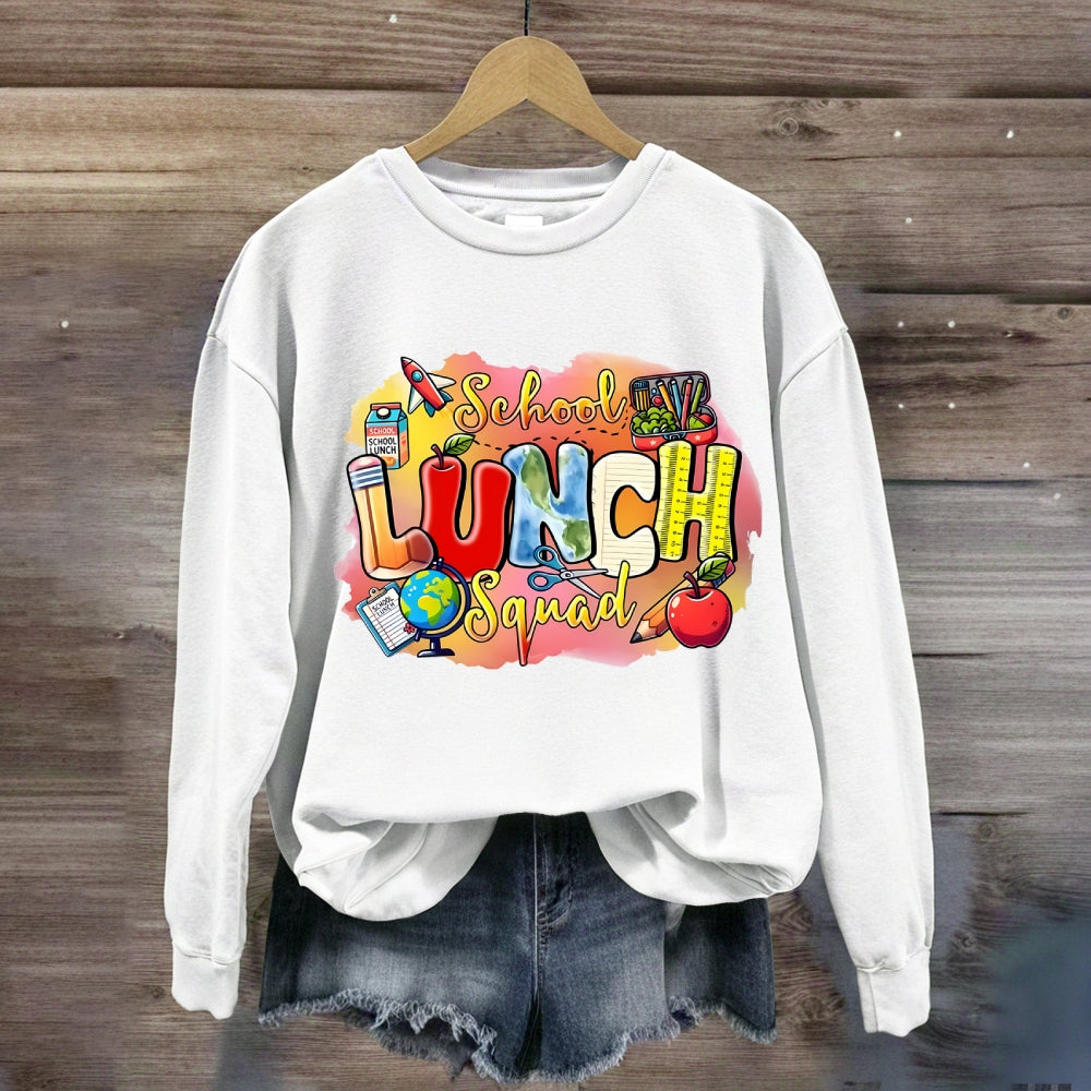 School Lunch Squad Colorful Gradient Pattern Sweatshirt