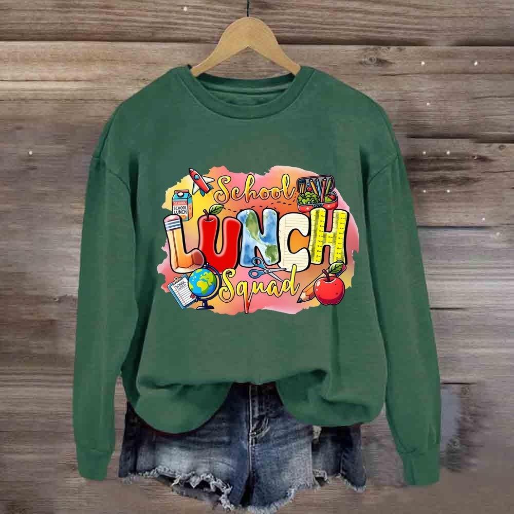 School Lunch Squad Colorful Gradient Pattern Sweatshirt