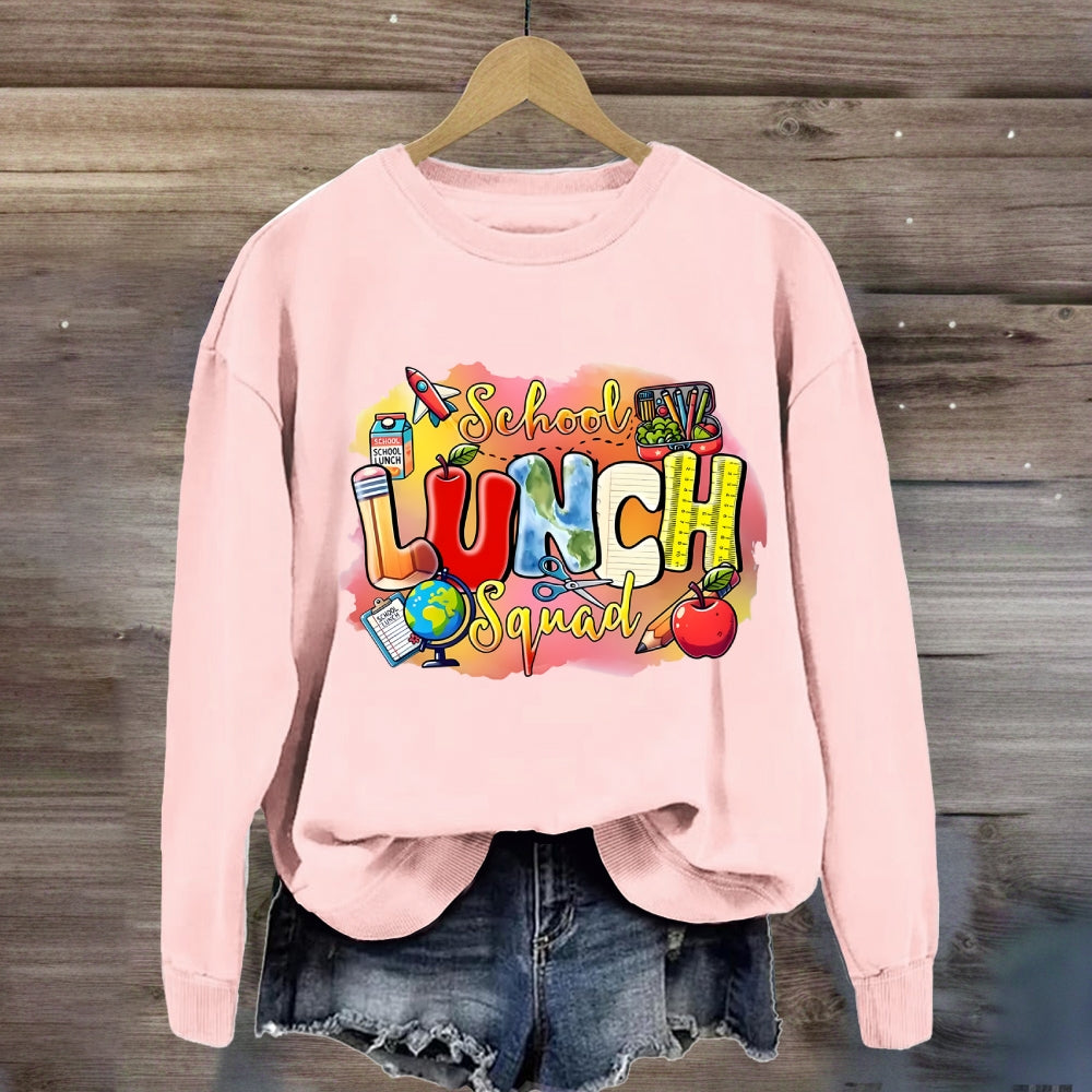 School Lunch Squad Colorful Gradient Pattern Sweatshirt