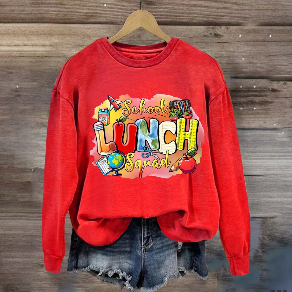 School Lunch Squad Colorful Gradient Pattern Sweatshirt