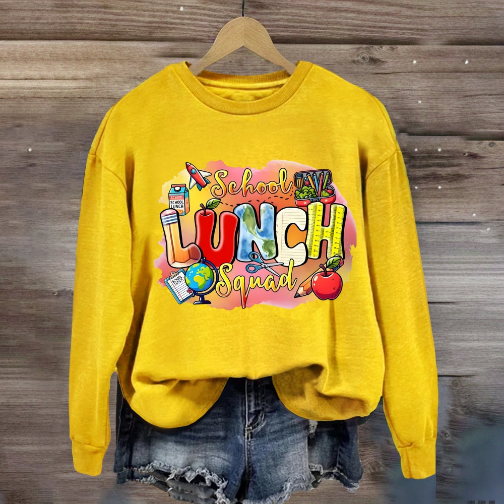 School Lunch Squad Colorful Gradient Pattern Sweatshirt