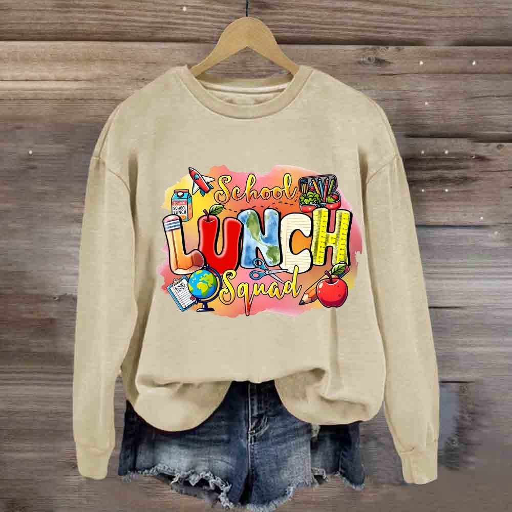 School Lunch Squad Colorful Gradient Pattern Sweatshirt